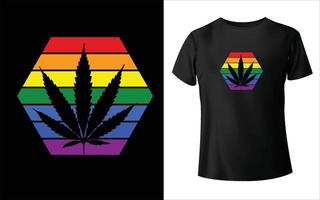 diseño de camiseta de marihuana, vector de marihuana, hoja de marihuana.