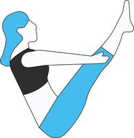 The girl is doing stretching exercises. vector