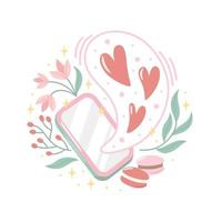 Valentine day illustration with mobile phone, message, flowers and hearts. vector