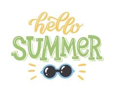 Vector summer lettering design with summer elements.