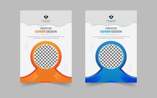 diseño de portada creativa para informe anual, afiche, volante, folleto, folleto, perfil de empresa en plantilla vectorial vector