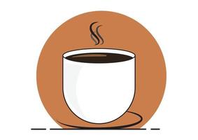 Paper cup for hot coffee on yellow circle background vector