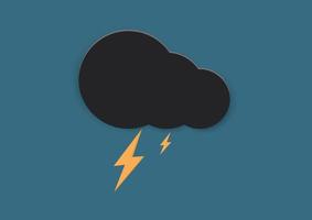 clouds with lightning oon a dark background vector