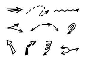 Vector set of hand drawn arrows, elements for presentation