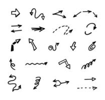 Vector set of hand drawn arrows, elements for presentation