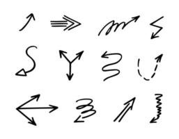 Vector set of hand drawn arrows, elements for presentation