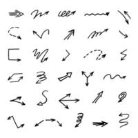 Vector set of hand drawn arrows, elements for presentation