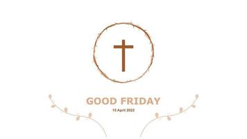 Good Friday. Crucifixion Of Jesus Christ illustration. Cross at sunset. You can use this asset for background your content like as Worship, Card, Banner, Live Streaming, Presentation, Webinar anymore. vector