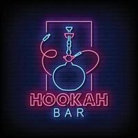 Hookah Bar Neon Signs Style Text Vector