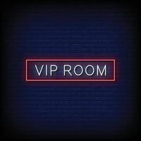 Vip Room Neon Signs Style Text Vector