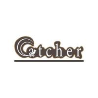 catcher bird logo with bird's tail forming a large C. vector