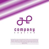 JH Letter and infinity design logo template in modern purple color vector