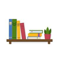 books on the shelf vector illustration on a white background