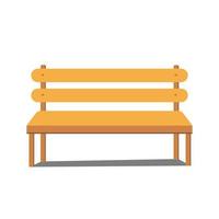 wooden bench color isolated vector illustration on a white background