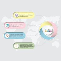 El vector de diseño de infografías de línea de tiempo y los iconos de marketing se pueden utilizar para el diseño de flujo de trabajo, diagrama, informe anual, diseño web. concepto de negocio con 4 opciones, pasos o procesos.