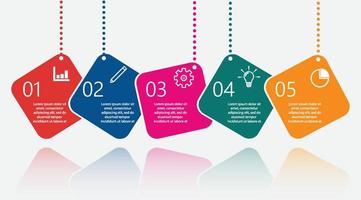 Timeline infographics design template with 5 options, process diagram, vector eps10 illustration