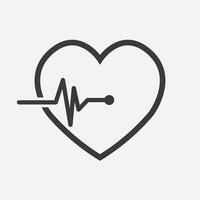 Heart and heartbeat symbol on reflective surface. EPS 10. vector