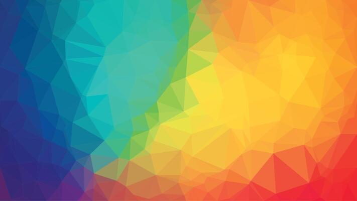 Multicolor polygonal illustration, which consists of triangles. Geometric background in Origami style with a gradient. Triangular design for your business. Rainbow, spectrum image.