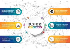 visualización de datos comerciales. diagrama del proceso. elementos abstractos de gráfico, diagrama con pasos, opciones, partes o procesos. plantilla de negocio vectorial para presentación. concepto creativo para infografía. vector