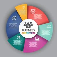 Vector infographic. Template for diagram, graph, presentation and chart. Business concept with 6 options, parts, steps or processes.