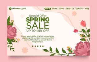 Spring Sale Landing Page Template vector