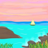 Abstract backgrounds sea ship panorama wallpaper backdrop vector illustration