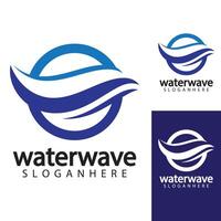 water wave logo design template vector