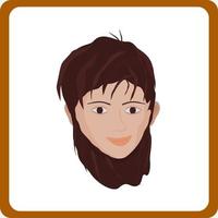 Portage human face avatar abstract background isolated vector illustration