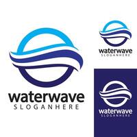 water wave logo design template vector