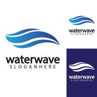 water wave logo design template vector