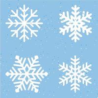 set of  Christmas snowflakes background Free Vector