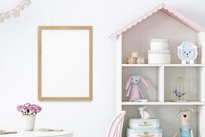 Kids room mockup, 3D rendering photo