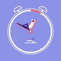 Time to take a break and time management concept, businessman use break working time for rest, sleep and relaxation vector