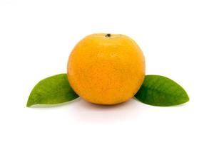 ripe tangerine isolated on white background photo