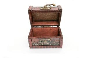 Old wooden chest, on white background photo