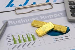 Gold Bullion on business report photo