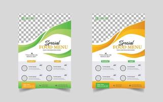 Restaurant food menu flyer template vector