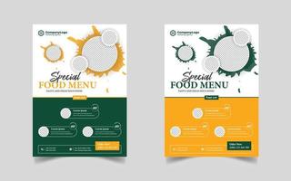 Restaurant food menu flyer template vector