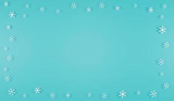 3D rendering snowflakes in sky color background , Christmas theme photo