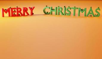 Representación 3d de banner de navidad emergente y regalo de navidad en el texto foto