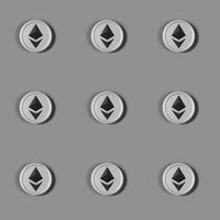 3D rendering ETH pattern seamless on grey background photo