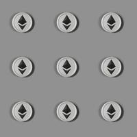 3D rendering ETH pattern seamless on grey background photo