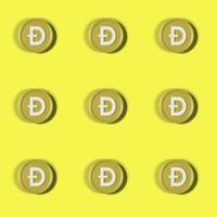 3D rendering DOGE pattern seamless on yellow background photo