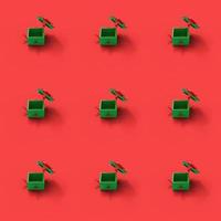 3D rendering Christmas gift seamless pattern on sky color background photo