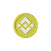 BNB coin front view isolated on white background in close up view photo