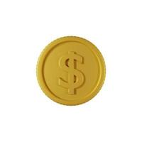 Dollar coin front view isolated on white background in close up view photo