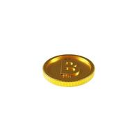 3D rendering BTC coin isolated on white background from side view photo