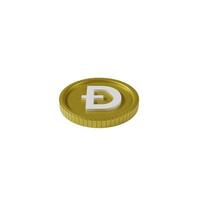 3D rendering DOGE coin isolated on white background from side view photo