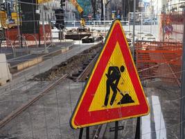 road works sign photo