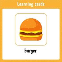 Cartoon Burger With beef And Cheese. vector